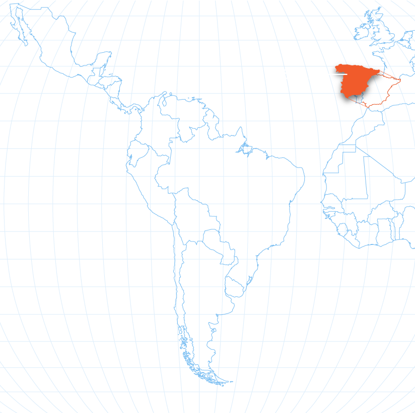 map of growing regions for lemons with Spain highlighted