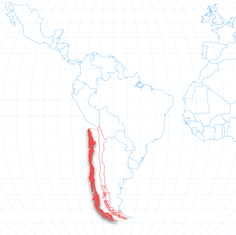 map of growing regions for minneolas with Chile highlighted