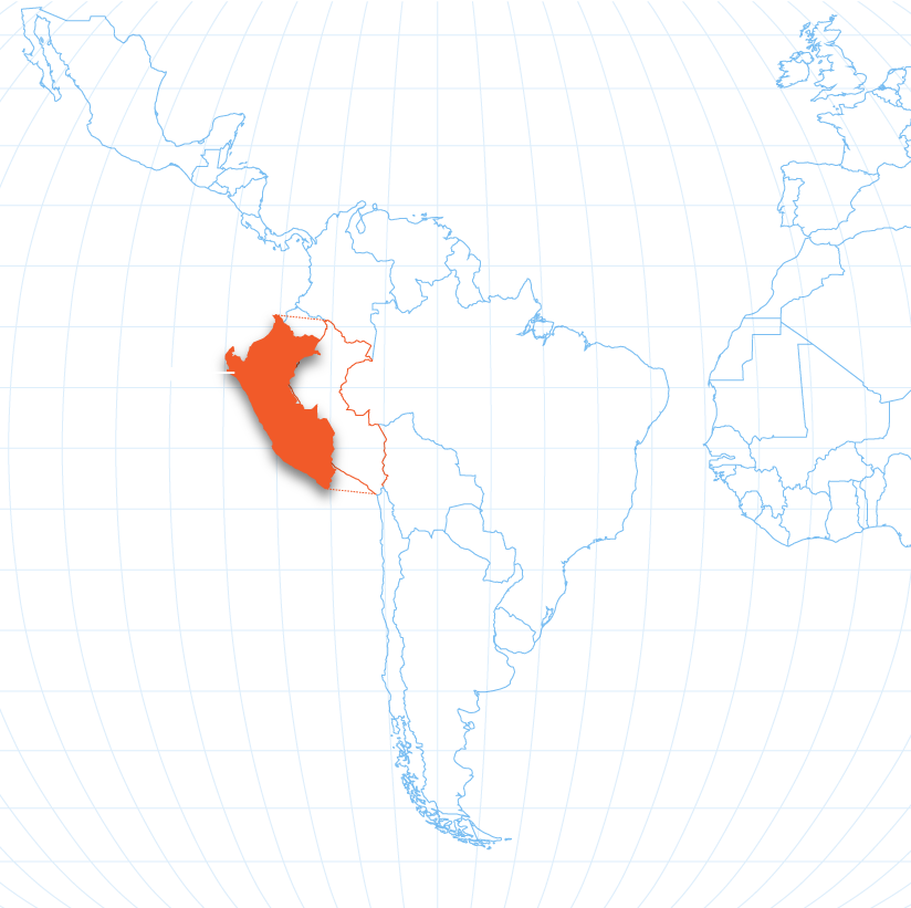 map of growing regions for minneolas with Peru highlighted