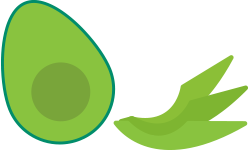 sliced avocado illustration