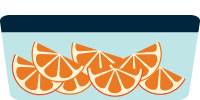 orange slices in a container icon