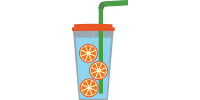 orange slices in a cup of water icon