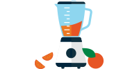 orange smoothie in a blender icon