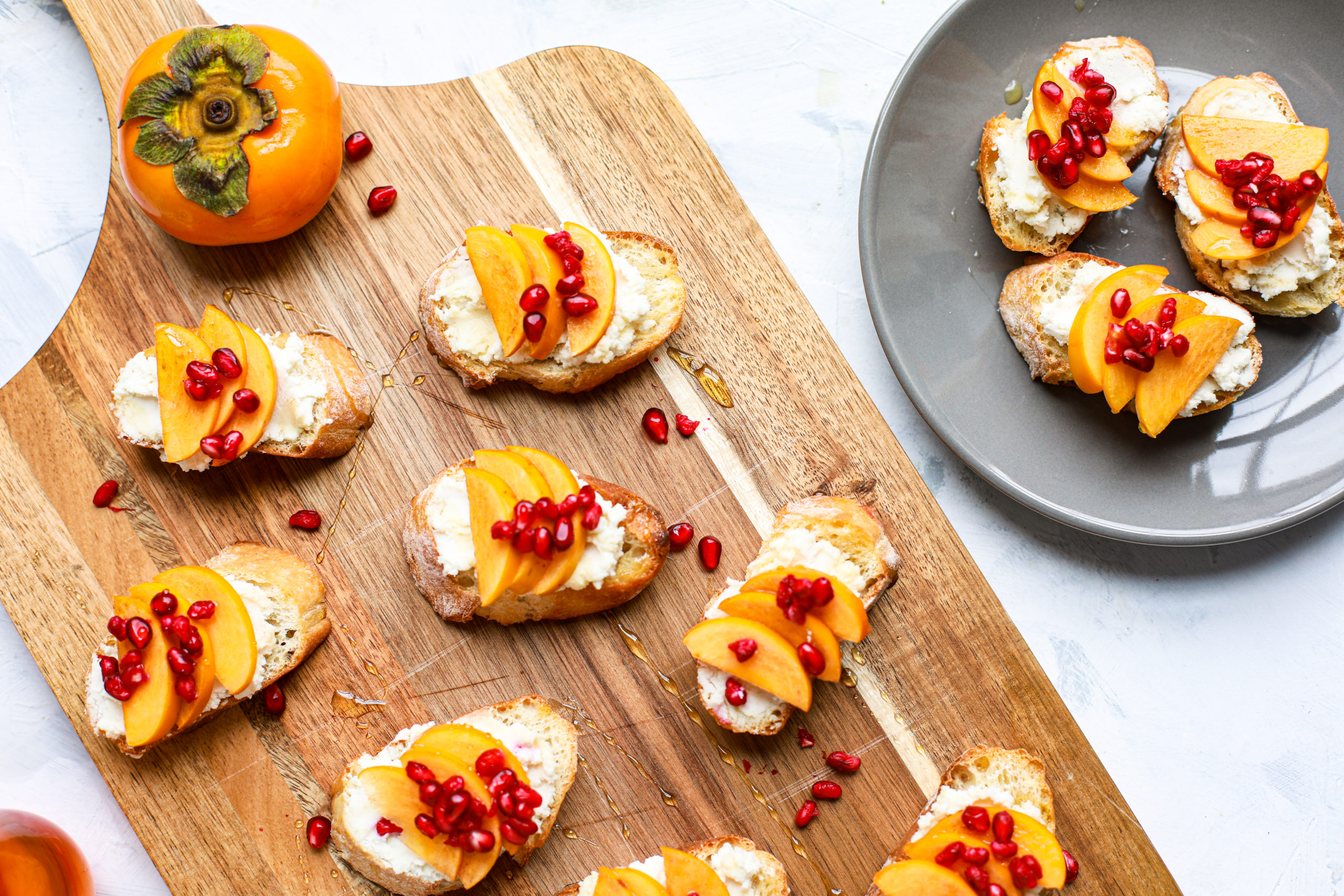 Persimmon & Honey Goat Cheese Crostini - LGS Specialties